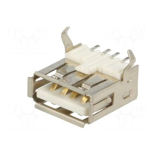 Socket | USB A | on PCBs | SMT | PIN: 4 | horizontal | USB 2.0 | 1A | 30V