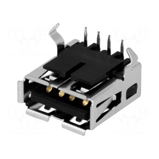 Socket | USB A | on PCBs | THT | PIN: 4 | angled 90°