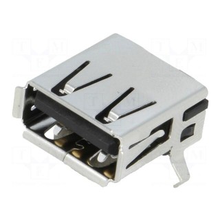Socket | USB A | on PCBs | THT | PIN: 4 | angled 90°