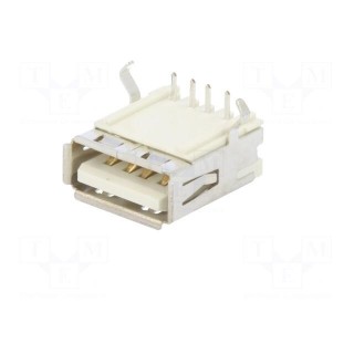 Socket | USB A | on PCBs | THT | PIN: 4 | angled 90° | shielded | USB 2.0