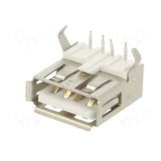 Socket | USB A | on PCBs | THT | PIN: 4 | angled 90° | USB 2.0 | 1A | 30V
