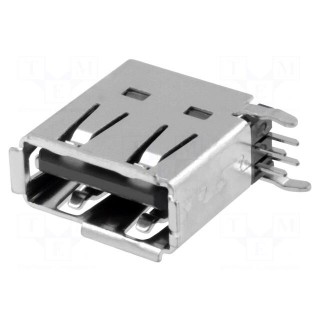 Socket | USB A | on PCBs | THT | PIN: 4 | side,angled 90° | USB 2.0
