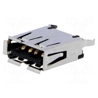 Socket | USB A | on PCBs | THT | PIN: 4 | straight