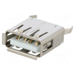 Socket | USB A | on PCBs | THT | PIN: 4 | straight | USB 2.0 | 1A | 30V
