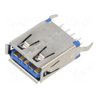 Socket | USB A | THT | PIN: 9 | vertical | USB 3.0 | 3A