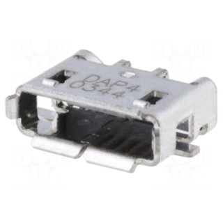 Socket | USB AB micro | on PCBs | SMT | PIN: 5 | horizontal