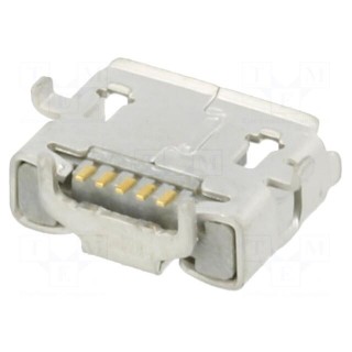Socket | USB AB micro | on PCBs | SMT | PIN: 5 | horizontal | reel