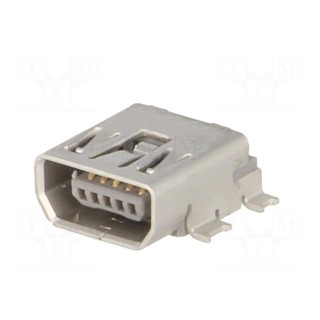 Socket | USB AB mini | on PCBs | SMT | PIN: 5 | horizontal | reel