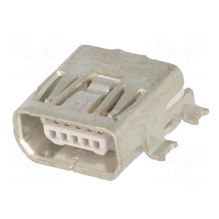 Socket | USB AB mini | on PCBs | SMT | PIN: 5 | horizontal | gold-plated