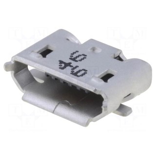 Socket | USB B micro | on PCBs | SMT | PIN: 5 | horizontal | gold-plated