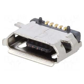 Socket | USB B micro | on PCBs | SMT | PIN: 5 | horizontal | USB 2.0 | 1A