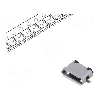 Socket | USB B micro | SMT | PIN: 5 | horizontal | USB 2.0 | 1.8A