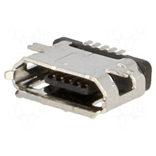 Socket | USB B micro | SMT | PIN: 5 | USB 2.0 | 0.65mm | 1.8A | 100V