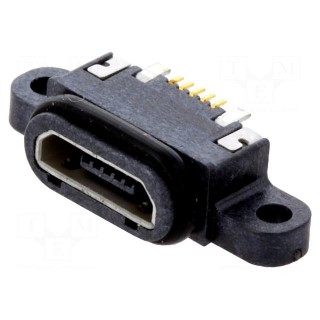 Socket | USB B micro | SMT | PIN: 5 | with seal | USB 2.0 | IPX7