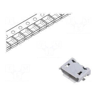 Socket | USB B micro | ZX | on PCBs | SMT | PIN: 5 | horizontal | USB 2.0