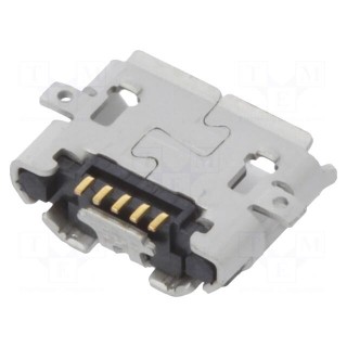 Socket | USB B micro | ZX | on PCBs | SMT | PIN: 5 | horizontal | USB 2.0