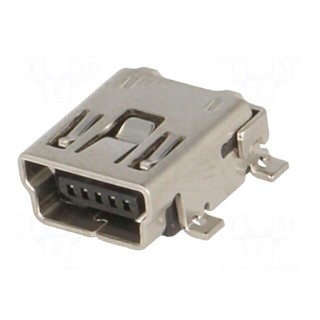 Socket | USB B mini | on PCBs | SMT | PIN: 5 | horizontal | Package: reel
