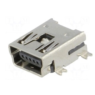Socket | USB B mini | SMT | horizontal | USB 2.0 | gold-plated