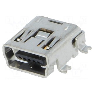 Socket | USB B mini | SMT | PIN: 5 | horizontal