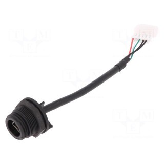 Cable | USB B mini socket | 0.107m | IP68 | USB mini Buccaneer