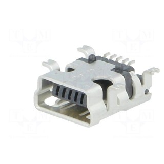Socket | USB B mini | UX | on PCBs | SMT | PIN: 5 | horizontal | USB 2.0