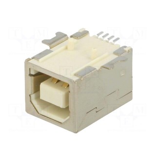 Socket | USB B | on PCBs | SMT | PIN: 4 | horizontal | USB 2.0 | 1A | 30V