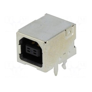 Socket | USB B | on PCBs | THT | PIN: 4 | angled 90° | USB 2.0