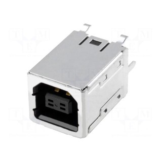 Socket | USB B | on PCBs | THT | PIN: 4 | straight | USB 2.0 | gold-plated