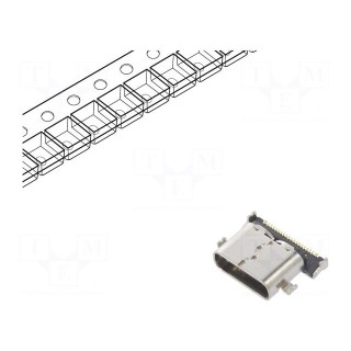 Socket | USB C | CX | on PCBs | SMT | PIN: 24 | horizontal | USB 3.0