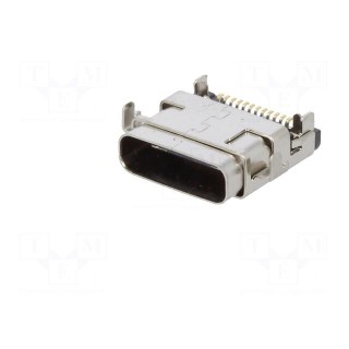 Socket | USB C | on PCBs | SMT | horizontal | USB 3.1 | gold flash | 1A
