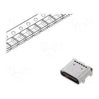 Socket | USB C | on PCBs | SMT | PIN: 24 | angled 90° | USB 3.1