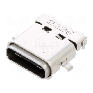 Socket | USB C | on PCBs | SMT,THT | PIN: 24 | angled 90° | USB 3.1