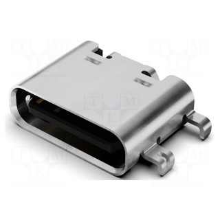 Socket | USB C | SMT | PIN: 16 | horizontal | middle board mount | 5A