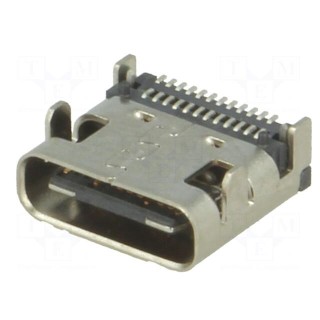 Socket | USB C | SMT | angled 90° | USB 3.1