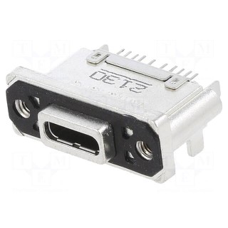 Socket | USB C | THT | PIN: 24 | straight | IP67 | gold-plated | M2,5