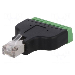 Plug | RJ45 | PIN: 8 | shielded | Layout: 8p8c | Colour: black | for cable