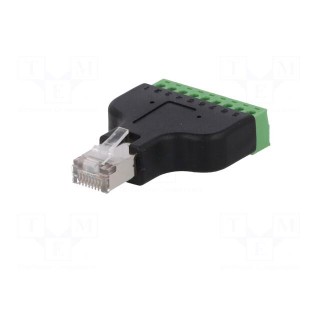 Plug | RJ45 | PIN: 8 | shielded | Layout: 8p8c | Colour: black | for cable