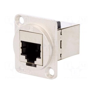 Coupler | FT | Cat: 6a | shielded | Layout: 8p8c | 19x24mm | Mat: metal