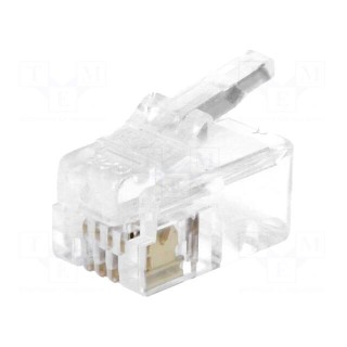 Plug | RJ11 | PIN: 4 | Layout: 4p4c | for cable | IDC,crimped