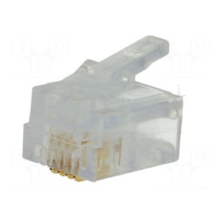Plug | RJ11 | PIN: 4 | Layout: 6p4c | for cable | IDC,crimped