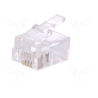 Plug | RJ11 | PIN: 4 | unshielded | gold-plated | Layout: 6p4c | crimped