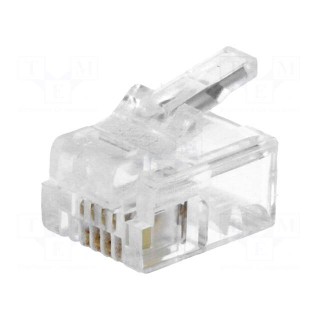 Plug | RJ12 | PIN: 4 | Layout: 6p4c | for cable | IDC,crimped
