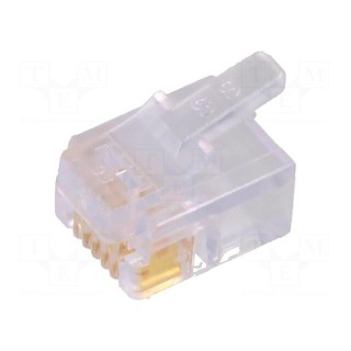 Plug | RJ12 | PIN: 6 | Layout: 6p6c | for cable | IDC | straight