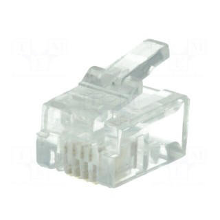 Plug | RJ14 | PIN: 4 | unshielded | gold-plated | Layout: 6p4c | 26AWG