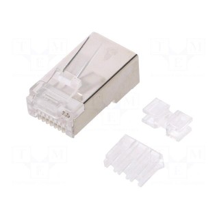 Plug | RJ45 | Cat: 6a | shielded | gold-plated | Layout: 8p8c | for cable