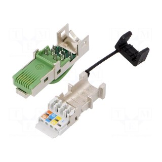 Plug | RJ45 | PIN: 8 | Cat: 5 | shielded | gold-plated | Layout: 8p8c | IP20