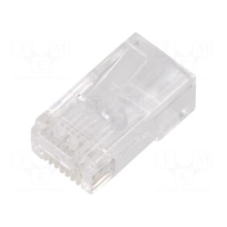 Plug | RJ45 | PIN: 8 | Cat: 5e | Layout: 8p8c | for cable | IDC