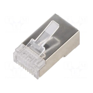Plug | RJ45 | PIN: 8 | Cat: 5e | Layout: 8p8c | for cable | IDC