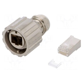 Plug | RJ45 | PIN: 8 | Cat: 5e | shielded | Layout: 8p8c | Locking: bayonet