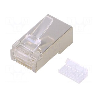 Plug | RJ45 | PIN: 8 | Cat: 5e | shielded | Layout: 8p8c | for cable | male